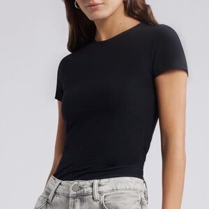 Open Edit Smooth Edit Lite Cap Sleeve T-Shirt Black Size Extra Small XS